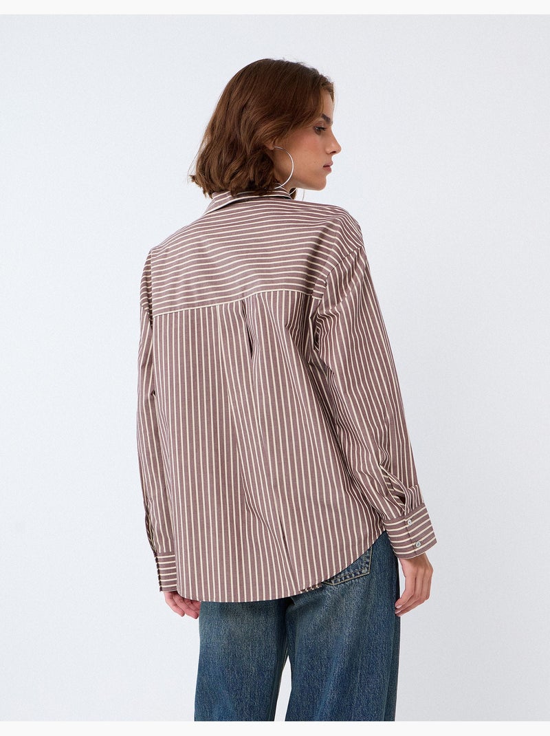 Chemise oversize en popeline, mo fashion Marron - Kiabi
