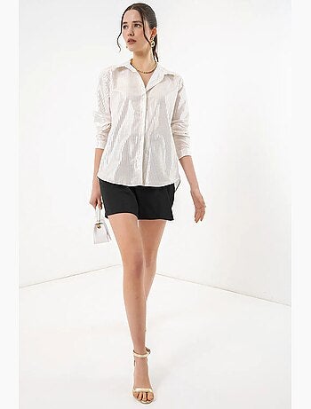 Chemise oversize imprimée à motif abstrait bdart