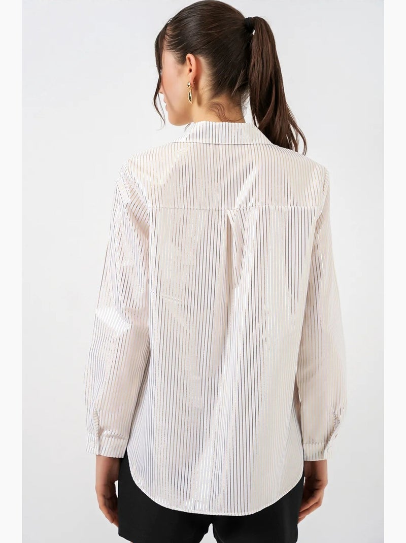 Chemise oversize imprimée à motif abstrait bdart Ecru - Kiabi