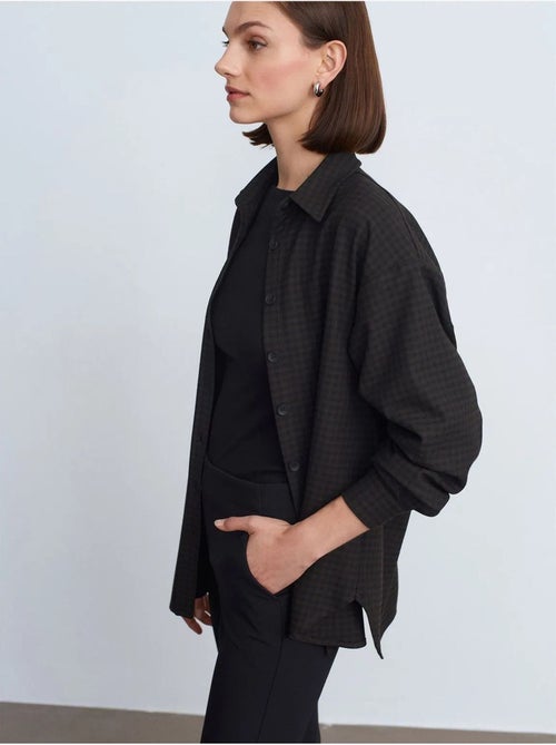 Chemise oversize longue à micro-motif dilvin - Kiabi