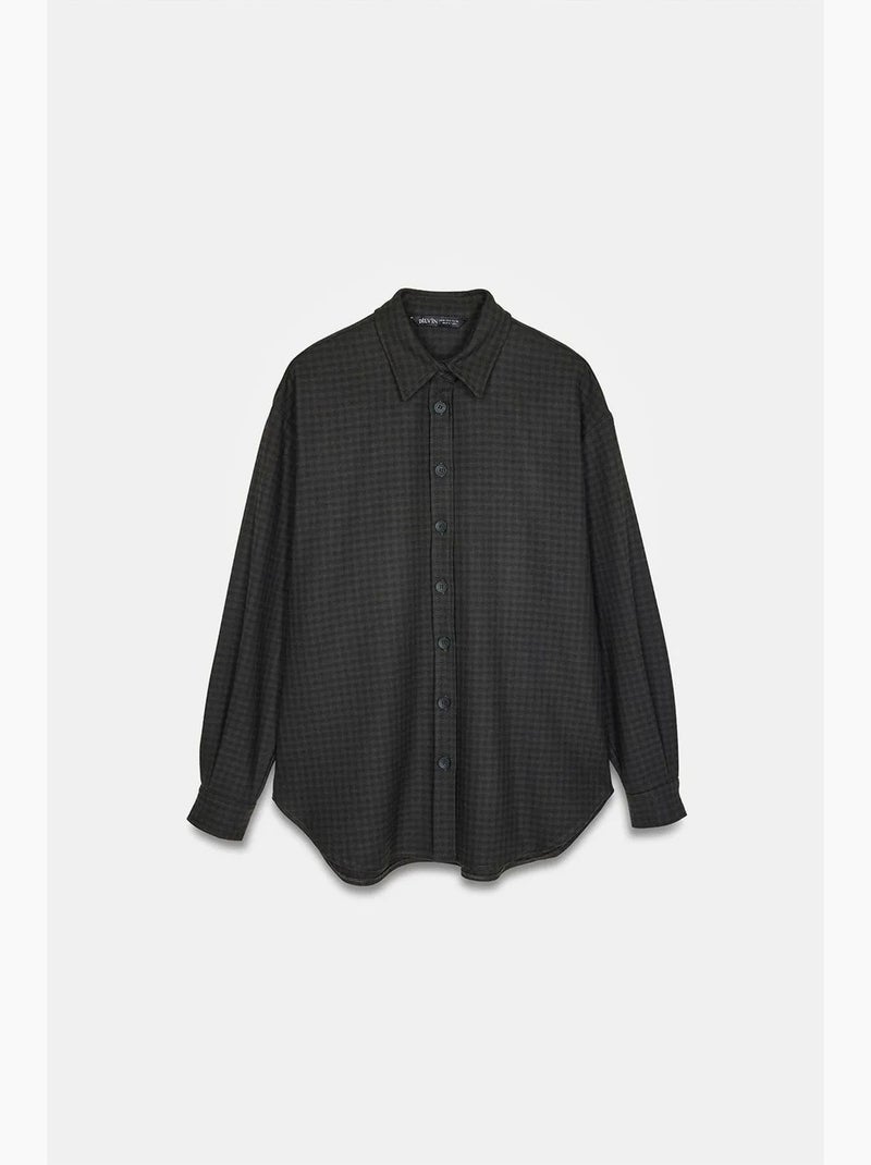 Chemise oversize longue à micro-motif dilvin Gris foncé - Kiabi