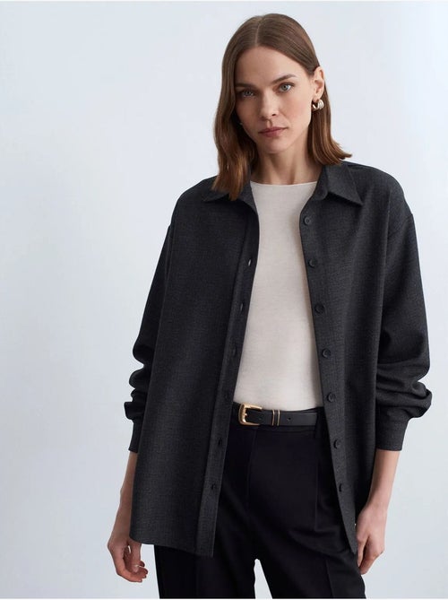 Chemise oversize longue à micro-motif dilvin - Kiabi