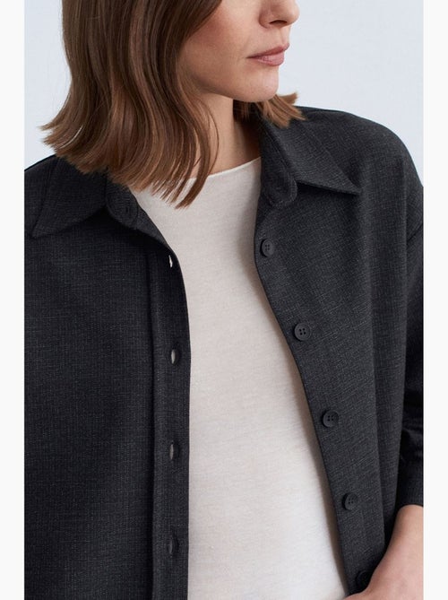 Chemise oversize longue à micro-motif dilvin - Kiabi