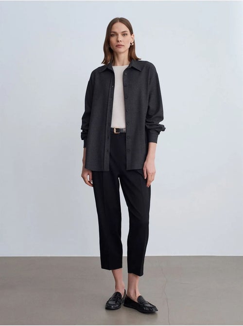 Chemise oversize longue à micro-motif dilvin - Kiabi