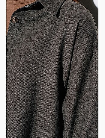 Chemise oversize longue à micro-motif dilvin