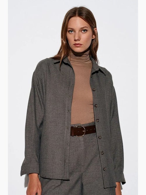 Chemise oversize longue à micro-motif dilvin - Kiabi