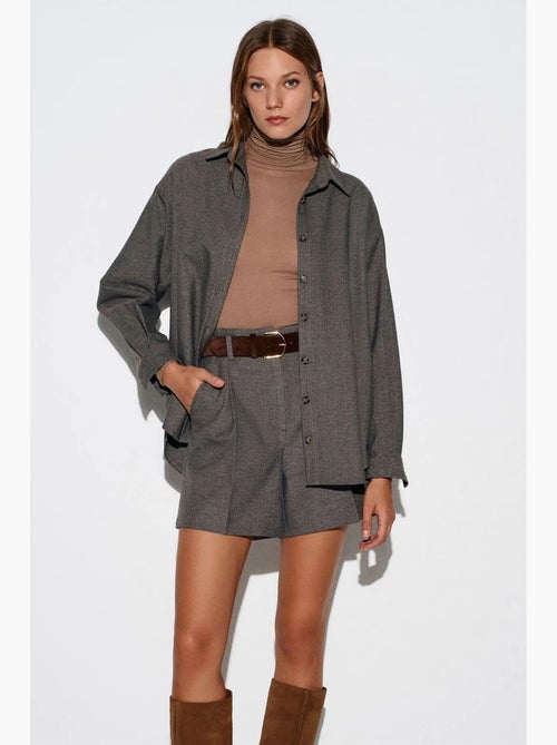Chemise oversize longue à micro-motif dilvin - Kiabi