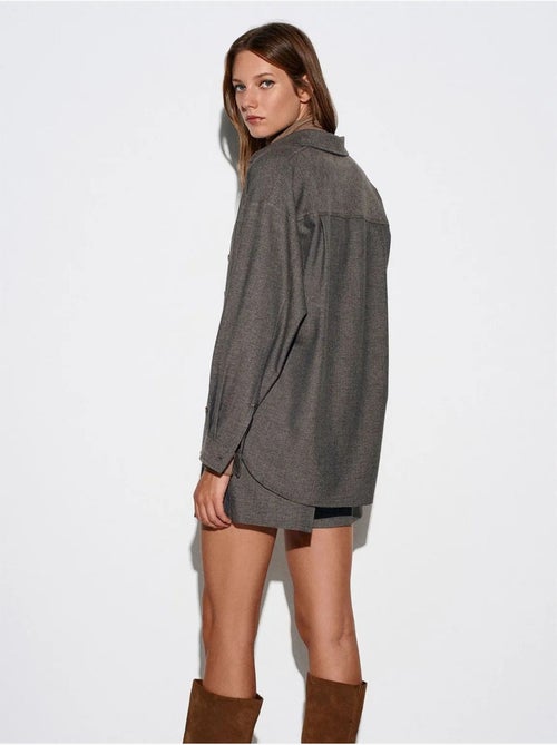 Chemise oversize longue à micro-motif dilvin - Kiabi