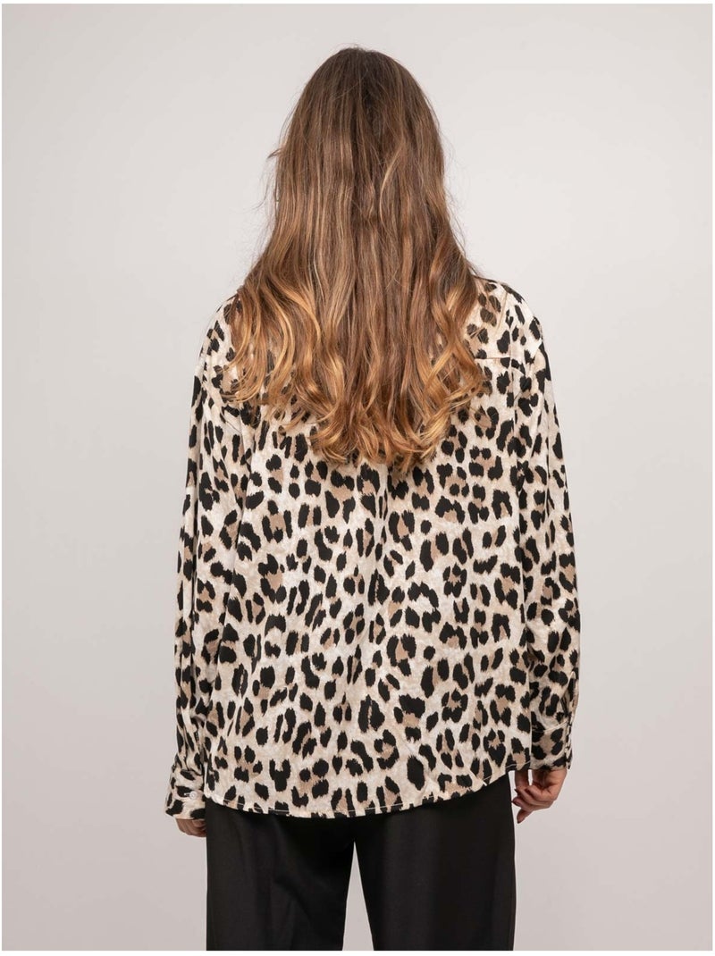 Chemise oversize motif léopard oressa Marron - Kiabi