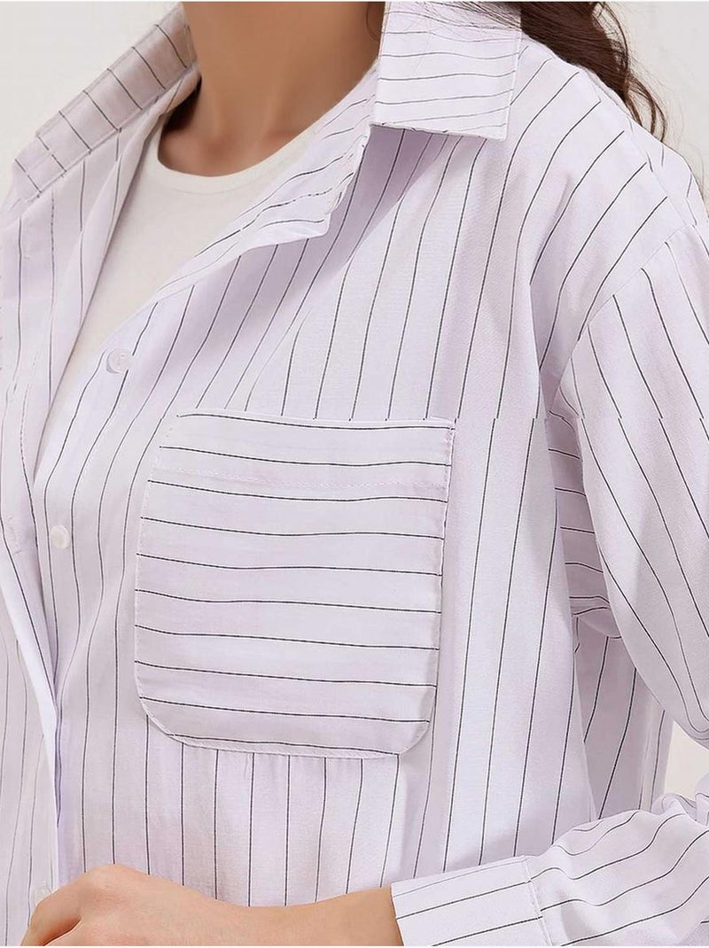 Chemise oversize rayée avec poches bdart Blanc - Kiabi