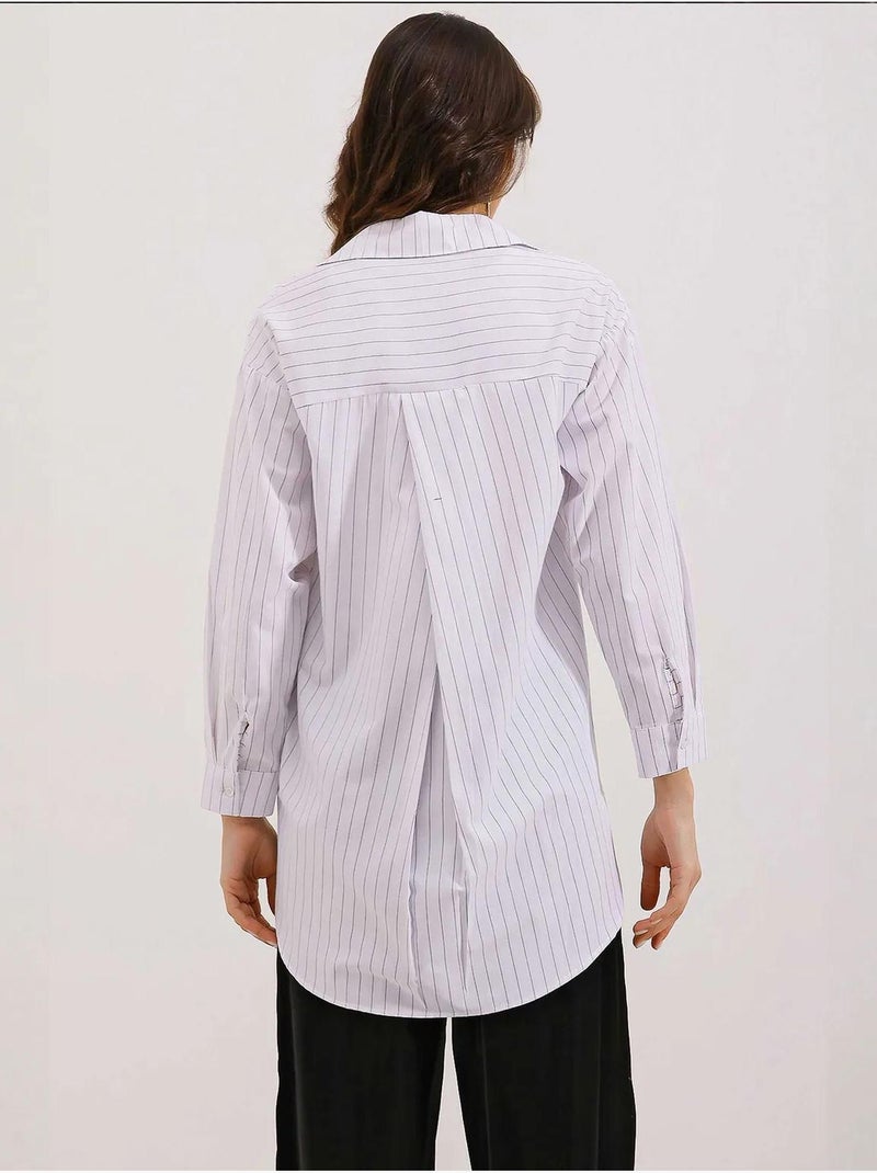 Chemise oversize rayée avec poches bdart Blanc - Kiabi