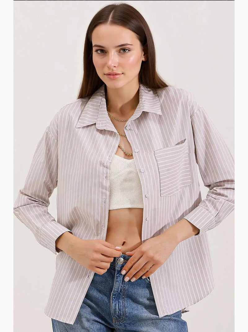 Chemise oversize rayée bdart Crème - Kiabi
