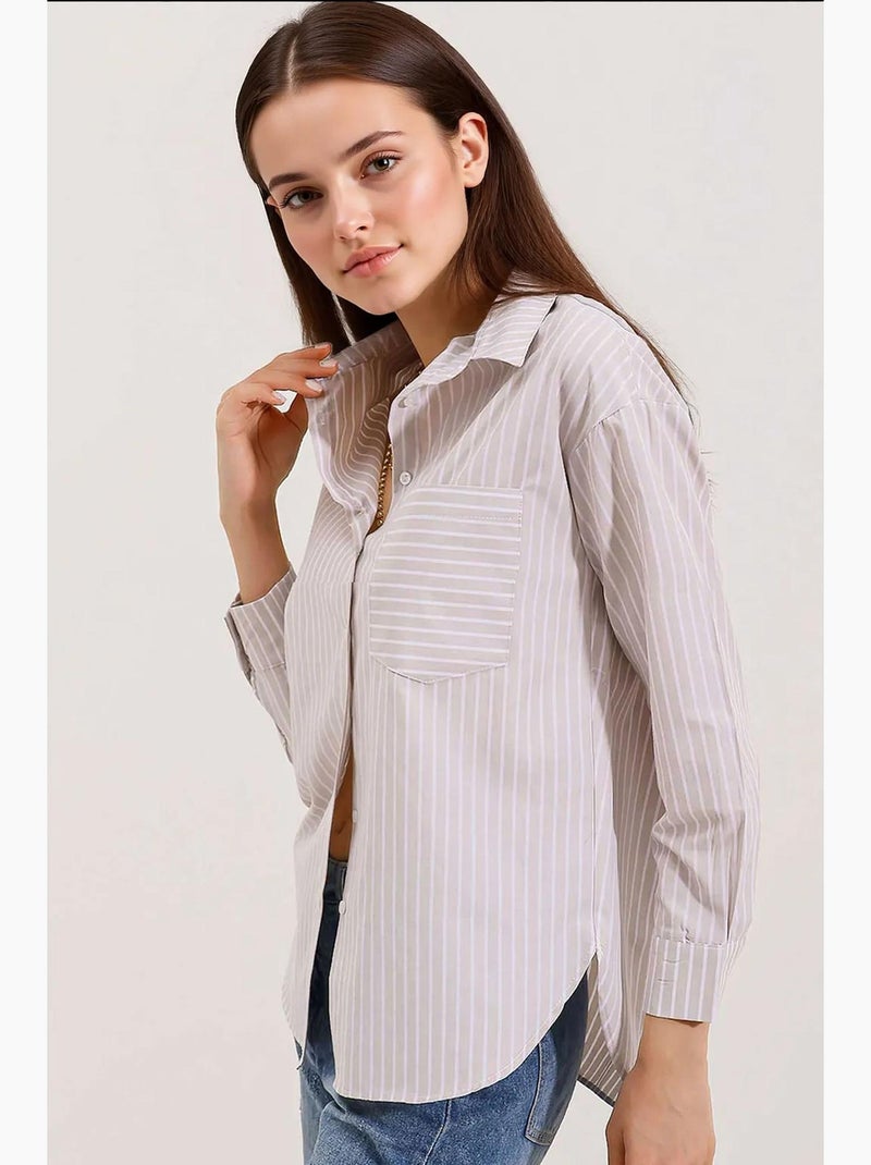 Chemise oversize rayée bdart Crème - Kiabi