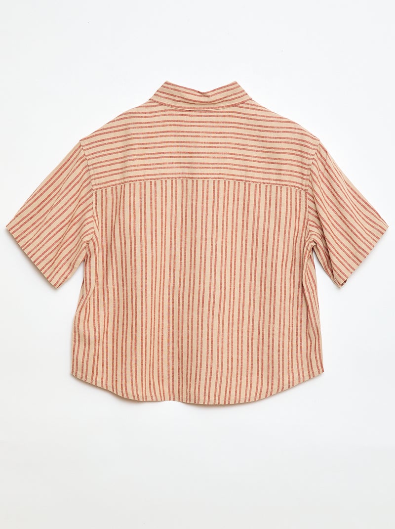 Chemise oversize rayée Beige - Kiabi