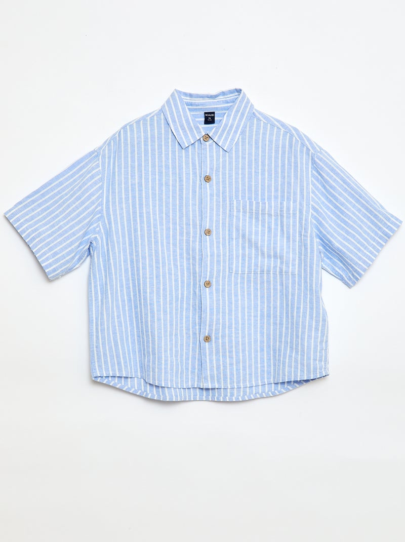 Chemise oversize rayée Bleu - Kiabi
