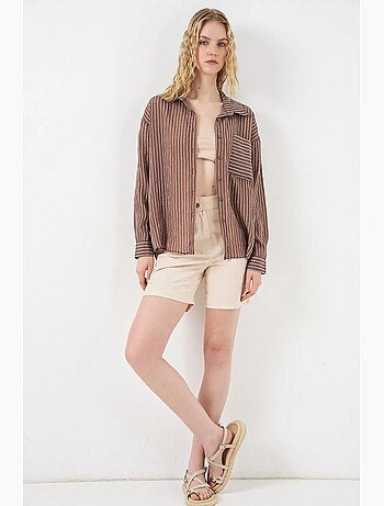 Chemise oversize rayée boutonnée bdart