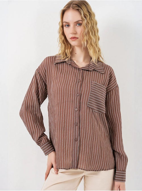 Chemise oversize rayée boutonnée bdart - Kiabi