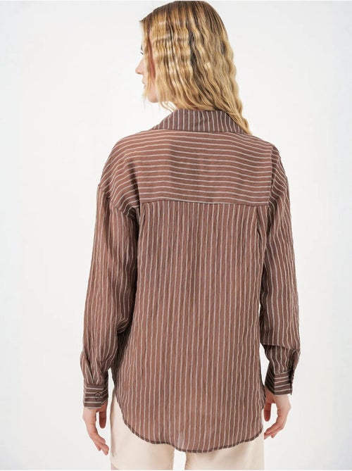 Chemise oversize rayée boutonnée bdart - Kiabi