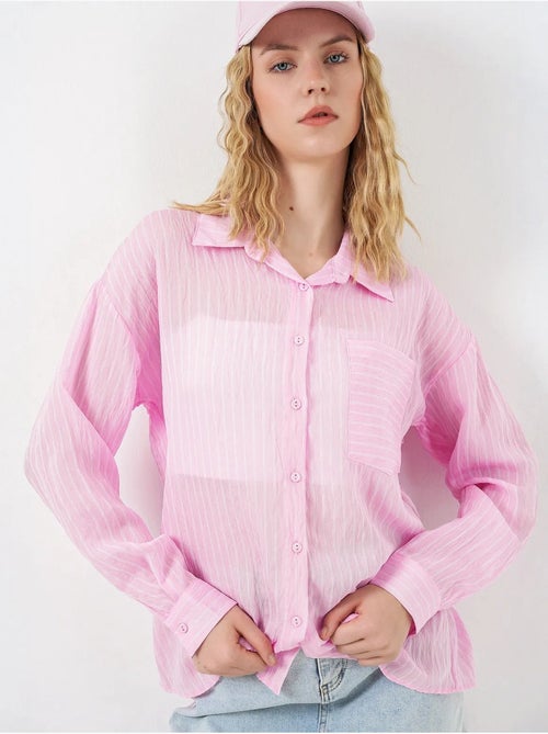 Chemise oversize rayée boutonnée bdart - Kiabi Chemise oversize rayée boutonnée bdart - Kiabi