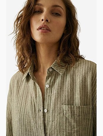 Chemise oversize rayée en popeline de coton my fashion