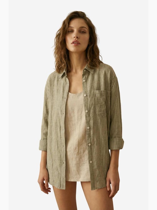 Chemise oversize rayée en popeline de coton my fashion - Kiabi Chemise oversize rayée en popeline de coton my fashion - Kiabi