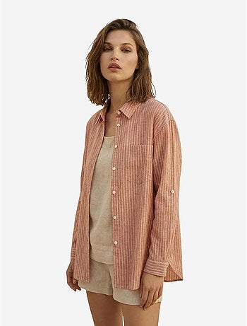 Chemise oversize rayée en popeline de coton my fashion