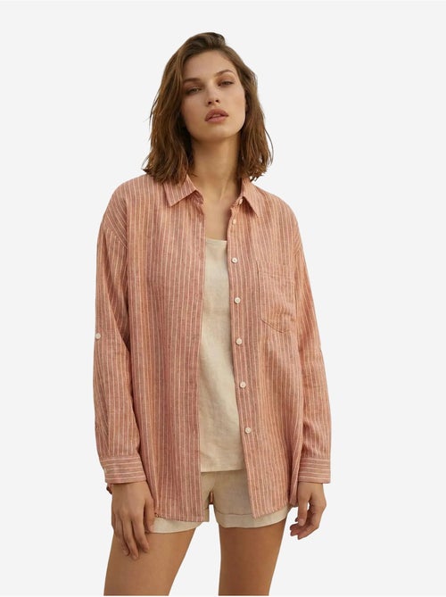 Chemise oversize rayée en popeline de coton my fashion - Kiabi