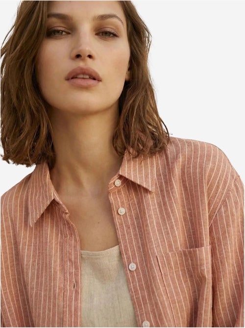 Chemise oversize rayée en popeline de coton my fashion - Kiabi