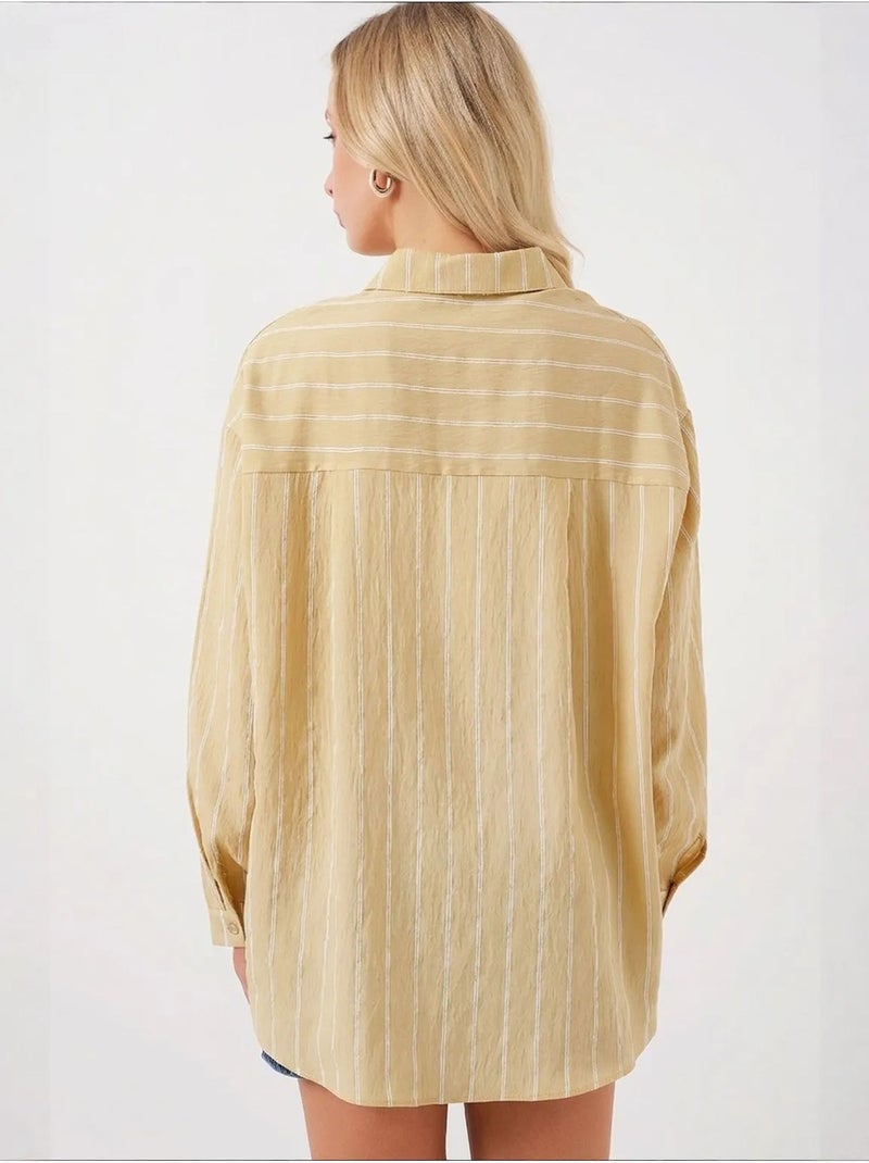 Chemise oversize texturée à rayures avec fermeture à boutons bdart Multicolore - Kiabi