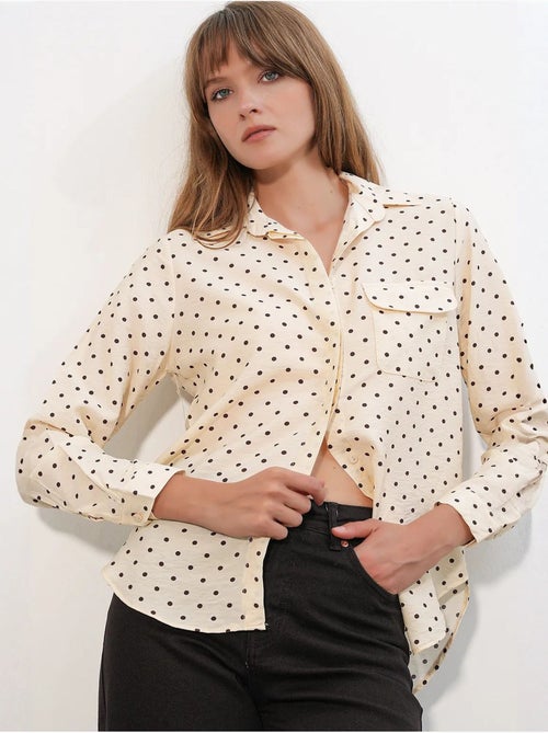 Chemise oversize tissée à pois bdart - Kiabi