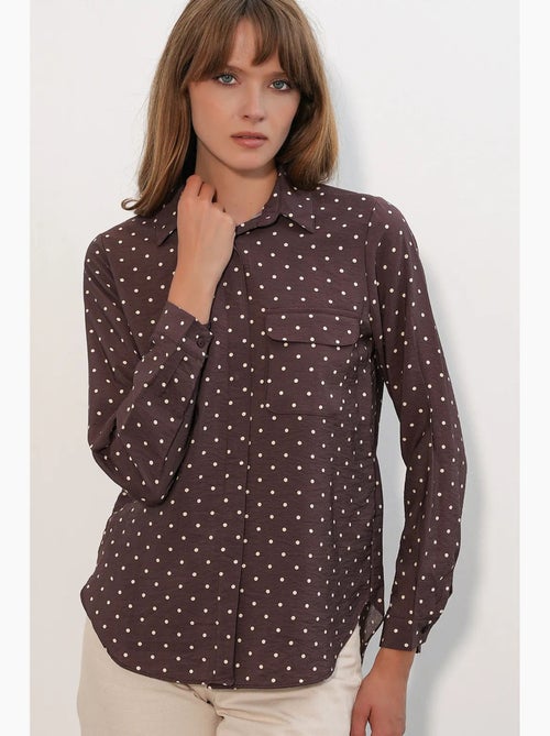 Chemise oversize tissée à pois bdart - Kiabi