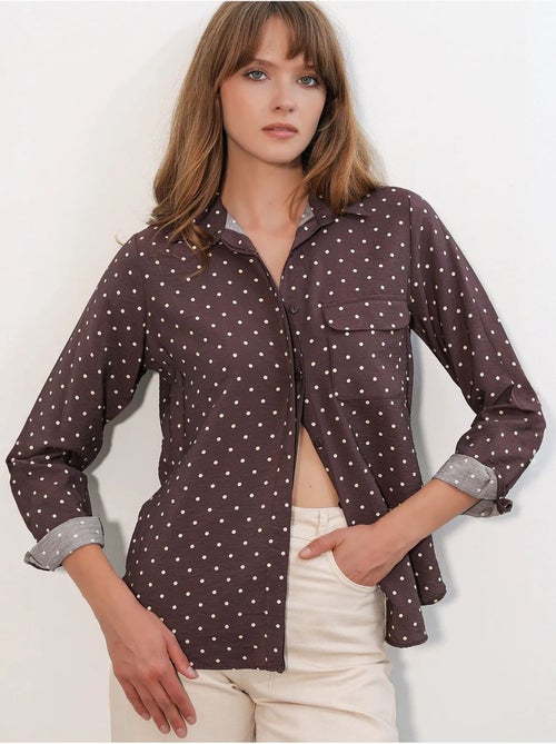 Chemise oversize tissée à pois bdart - Kiabi