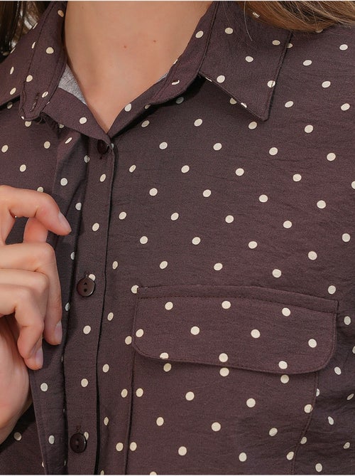 Chemise oversize tissée à pois bdart - Kiabi