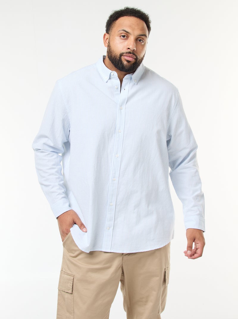 Chemise oxford à motif rayé Bleu - Kiabi