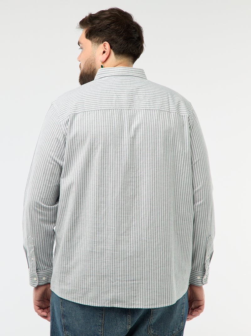 Chemise oxford à motif rayé Vert - Kiabi