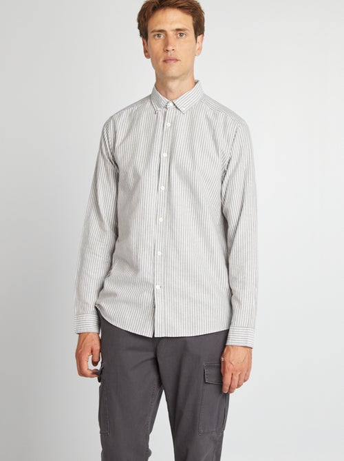 Chemise oxford à rayures - Kiabi