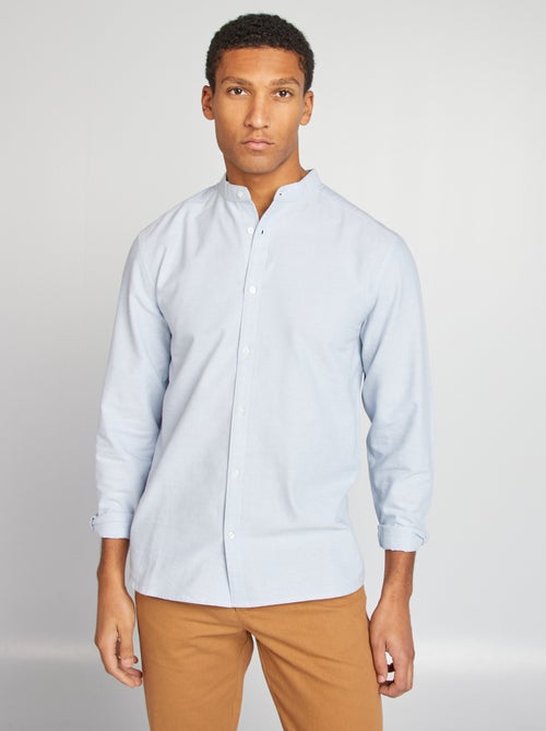 Chemise Oxford avec col mao - Kiabi