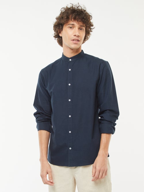 Chemise Oxford avec col mao - Kiabi