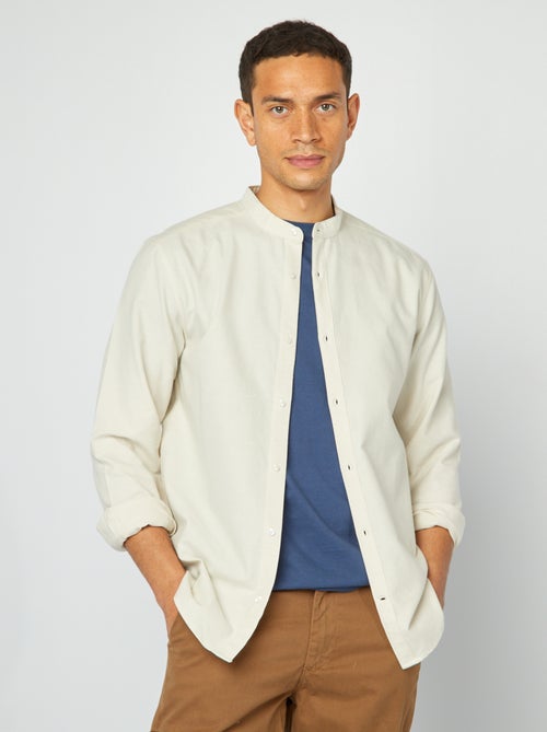 Chemise Oxford avec col mao - Kiabi