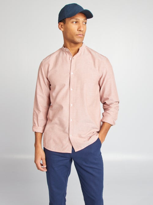 Chemise Oxford avec col mao - Kiabi