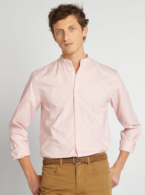 Chemise Oxford avec col mao - Kiabi