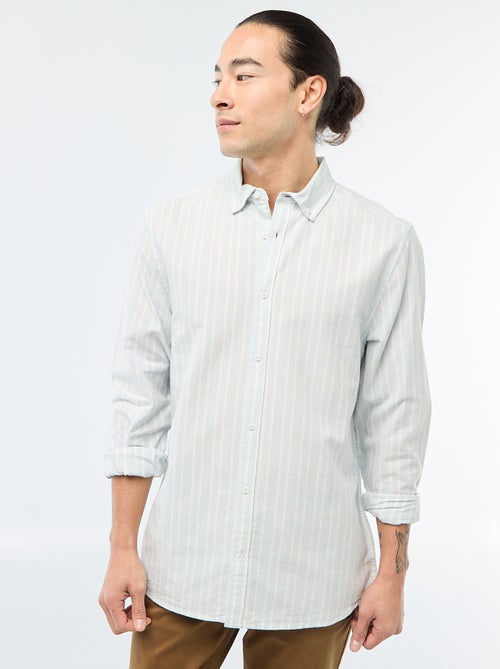 Chemise Oxford avec motif à rayures - Kiabi Chemise Oxford avec motif à rayures - Kiabi