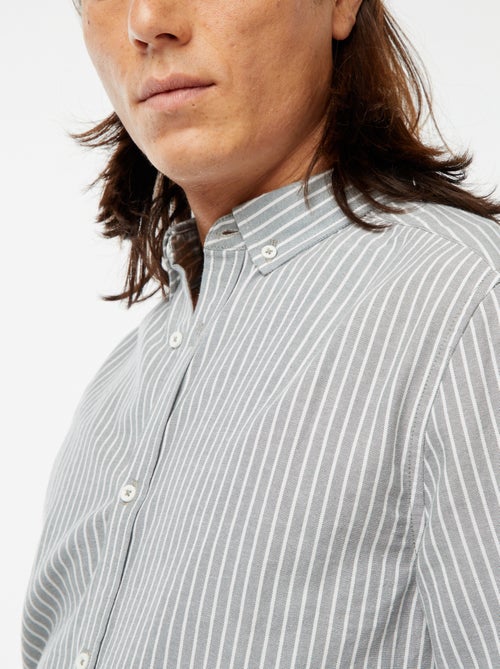 Chemise Oxford avec motif à rayures - Kiabi Chemise Oxford avec motif à rayures - Kiabi