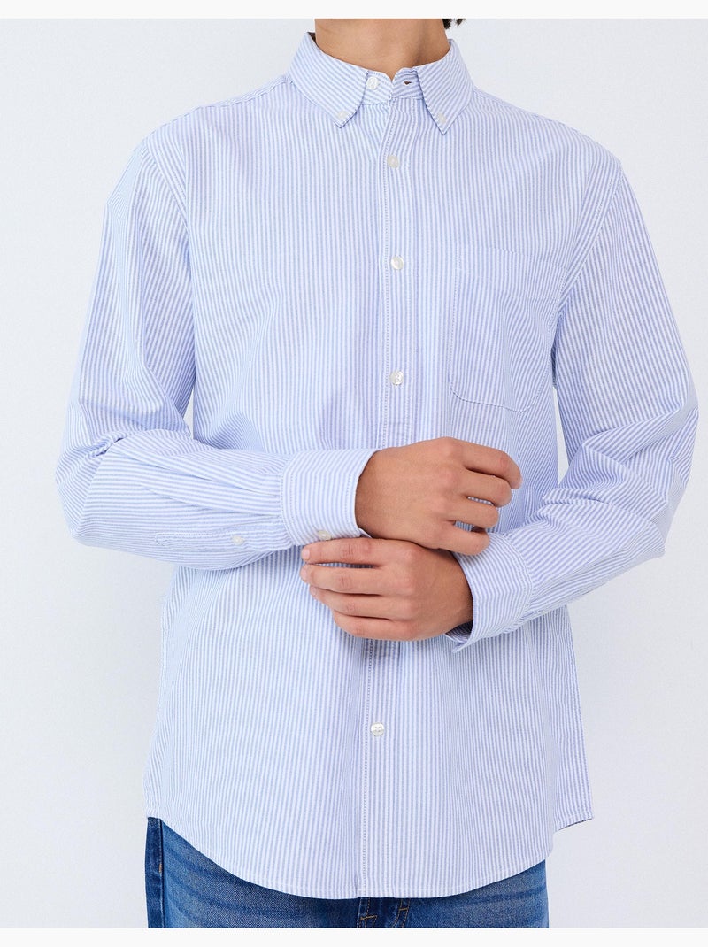 Chemise oxford, mo fashion Bleu - Kiabi