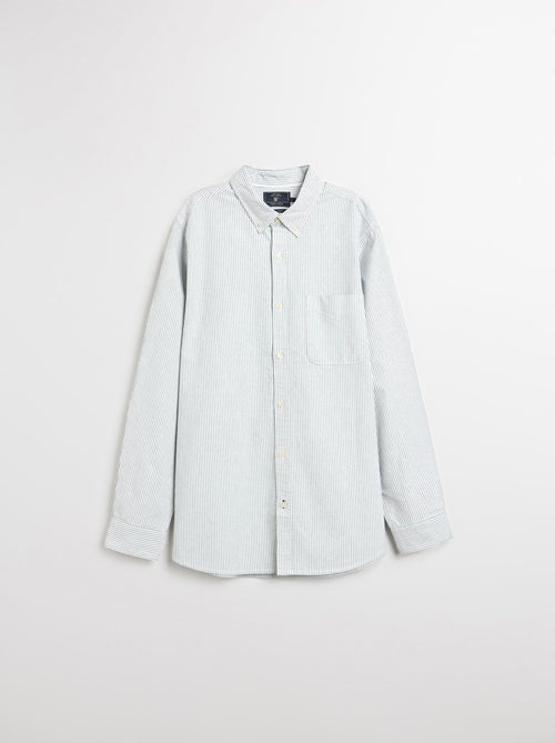Chemise Oxford rayée à manches longues, MO Fashion - Kiabi