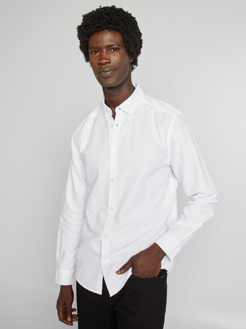 Chemise oxford regular fit blanc - Kiabi