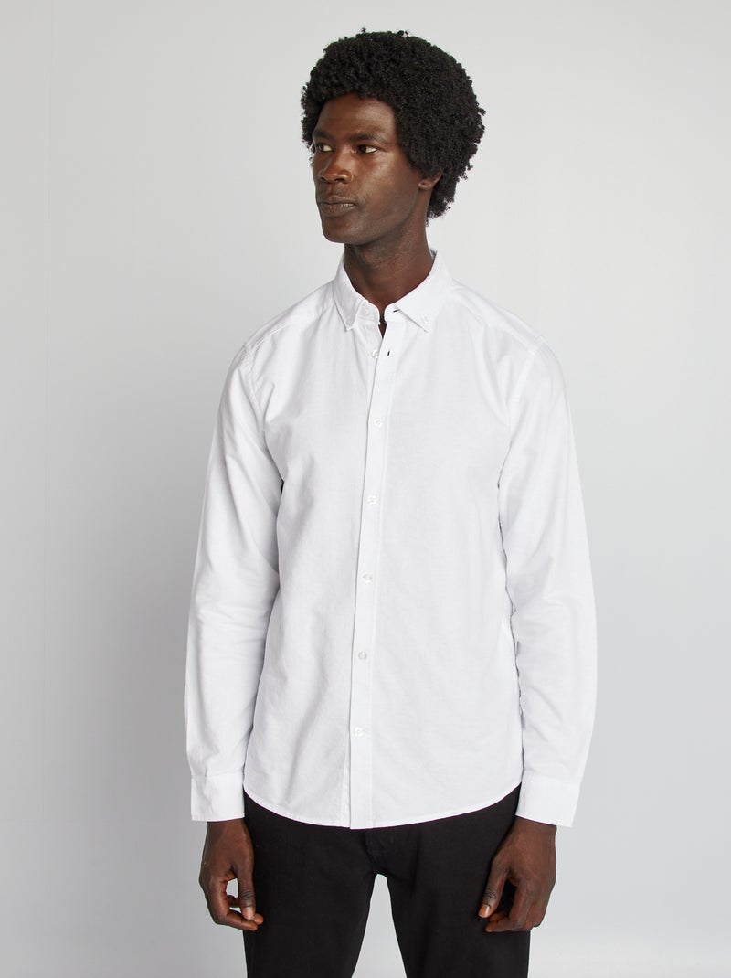 Chemise oxford regular fit Blanc - Kiabi