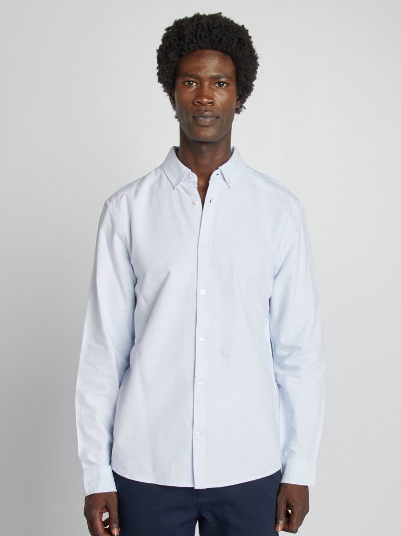 Chemise oxford regular fit Bleu - Kiabi