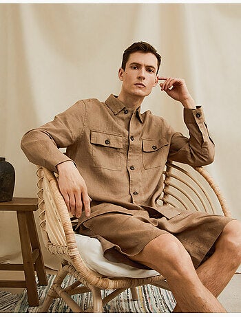 Chemise par-dessus 100 % lin, MO Fashion