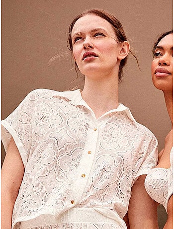 Chemise plage en tissu structuré